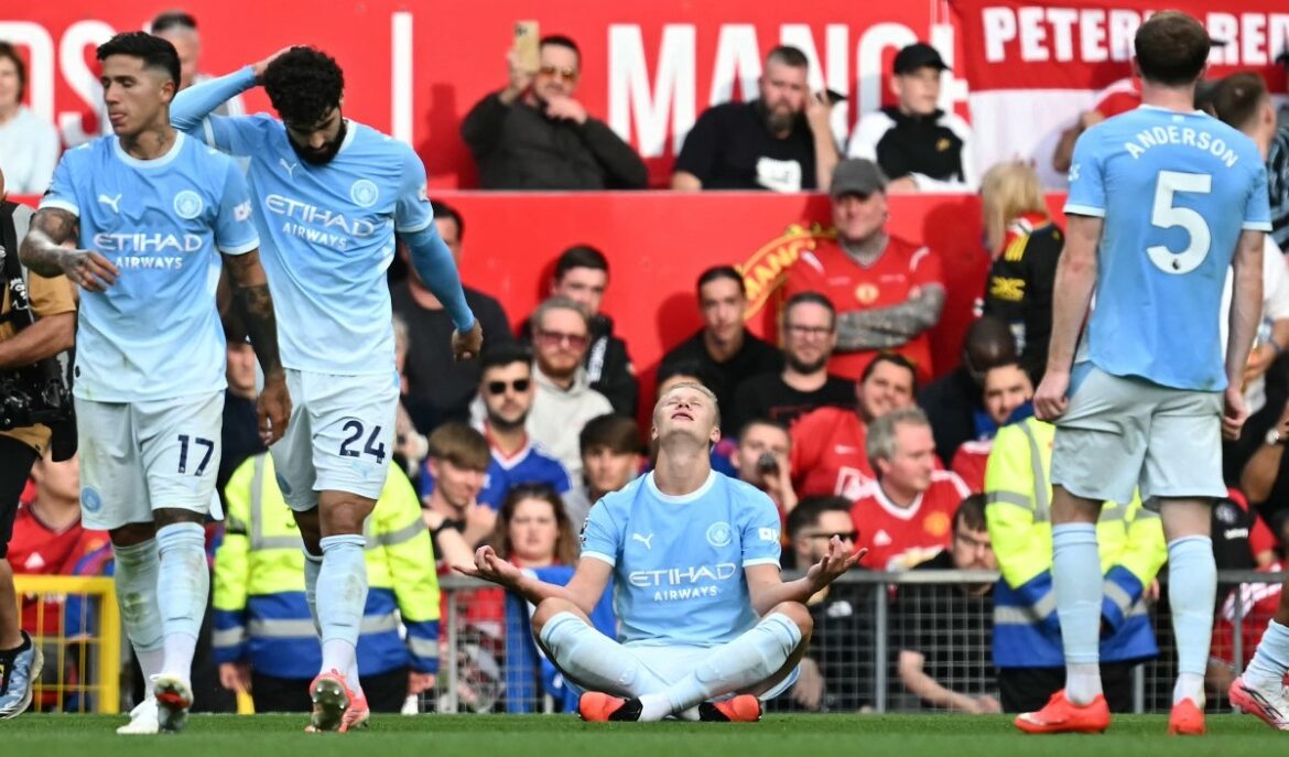 Haaland fires 10-man Man City to memorable win over Man Utd